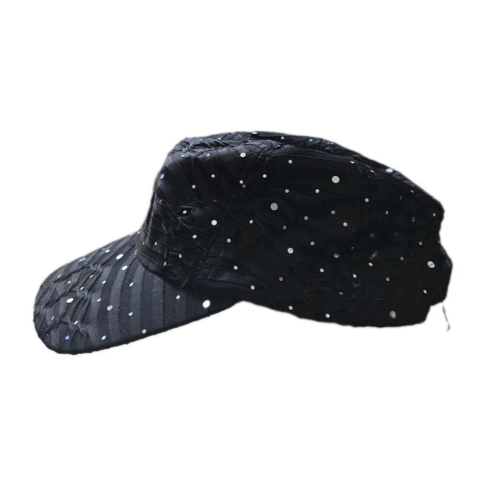 The Alabama Girl Black Rhinestone Distressed Baseball Cap Adjustable Hat GUC